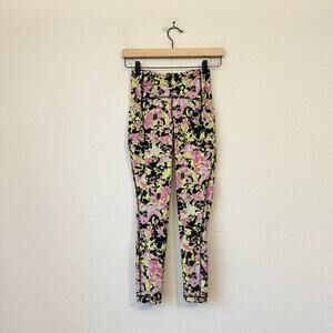 LULULEMON Swift Speed Leggings Inflect Floral Yellow High Rise Yoga